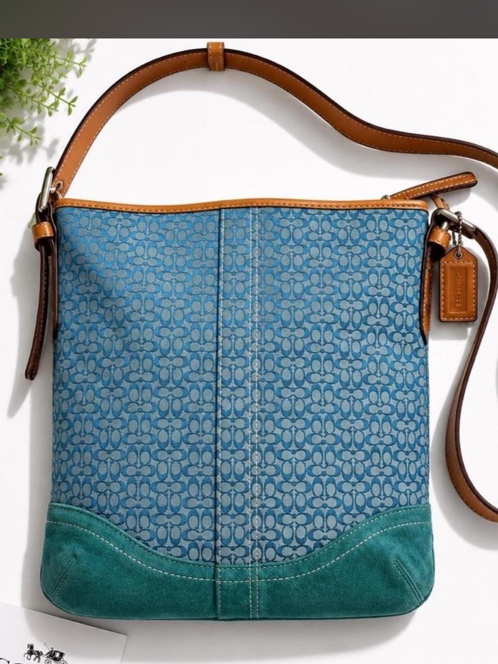 Coach Y2K Denim Blue Signature Shoulder / Crossbody Bag
